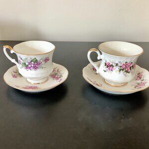 Tea Cup & Saucer Set of two.  Fine Bone China Floral Royal Ascot